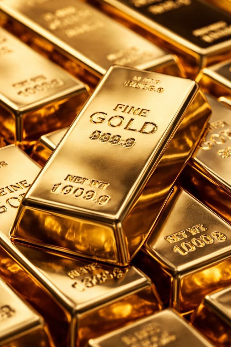 Stack of gold bars representing wealth and investment